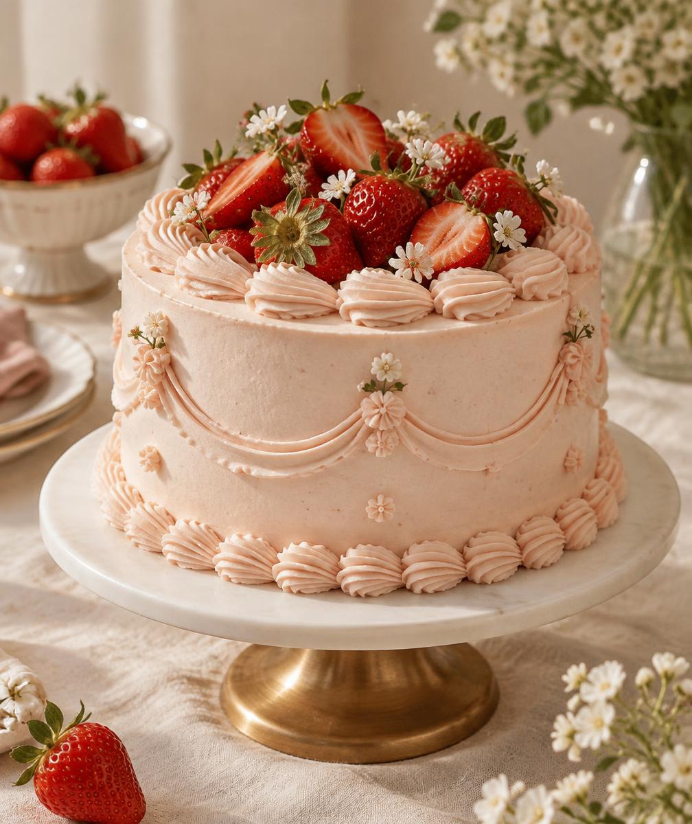 Bolo artesanal de morango da Nosso Cake